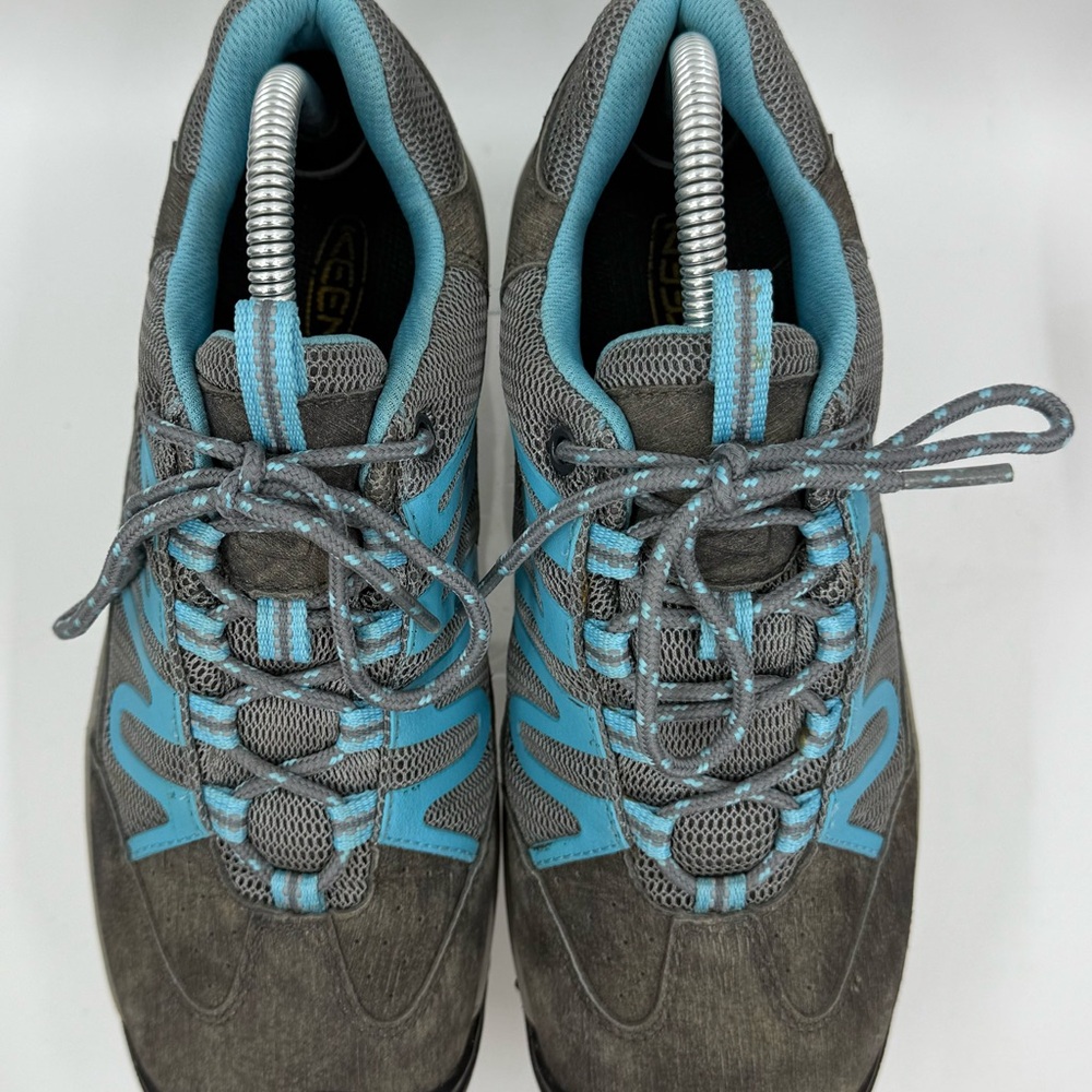 Keen Dry Verdi WP Gray & Electric Blue Hiking Shoes Gray Blue Women’s Size 9 - Picture 4 of 10